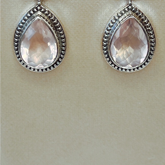 🌟NICKY BUTLER 925 Sterling Silver Rose Quartz Amethyst Pear Drop Earring… - Picture 8 of 10